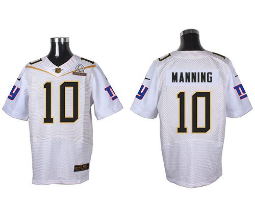 Nike Giants #10 Eli Manning White 2016 Pro Bowl Men's Stitched NFL Elite Jersey - Click Image to Close